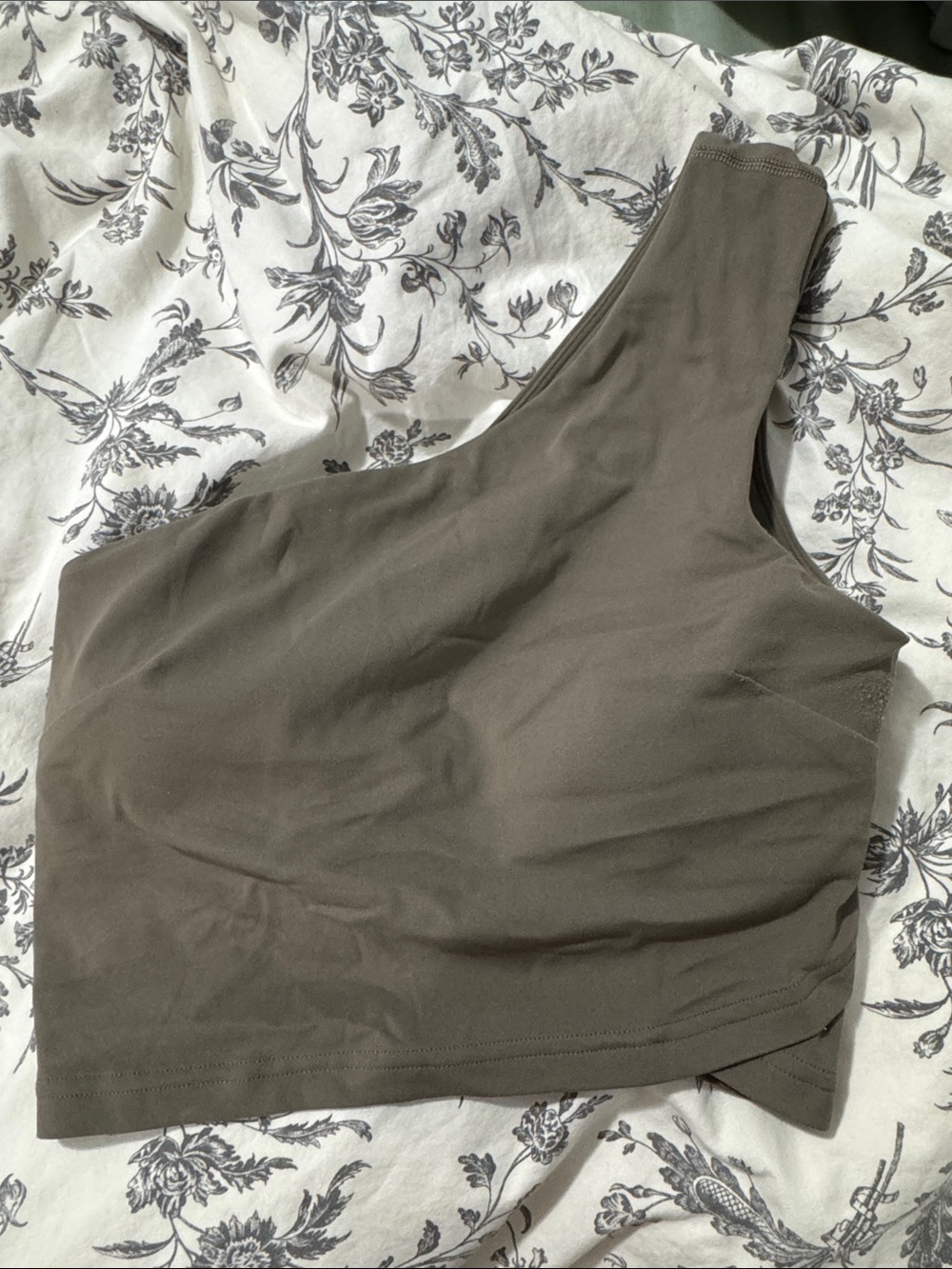 lululemon athletica One-Shoulder Crop Top in Olive